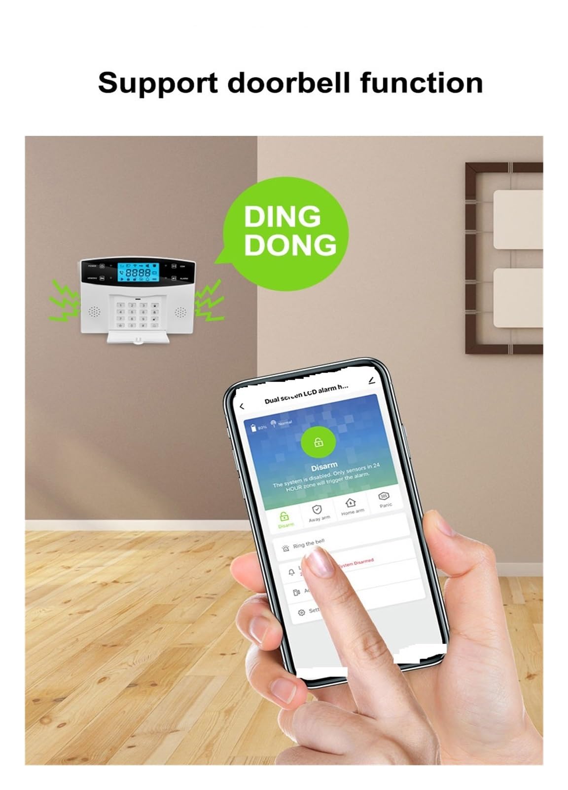 System alarmowy, Wi-Fi Home Security System alarmowy Ekran LCD Host Bezprzewodowy detektor 433 MHz Kontrola aplikacji(Option J)