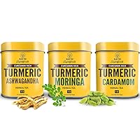 Vista 1 de BLUE TEA Té de moringa de cúrcuma + té Ashwagandha de cúrcuma + té de cardamomo de cúrcuma Paquete combinado 18 bolsitas de té ecológicas