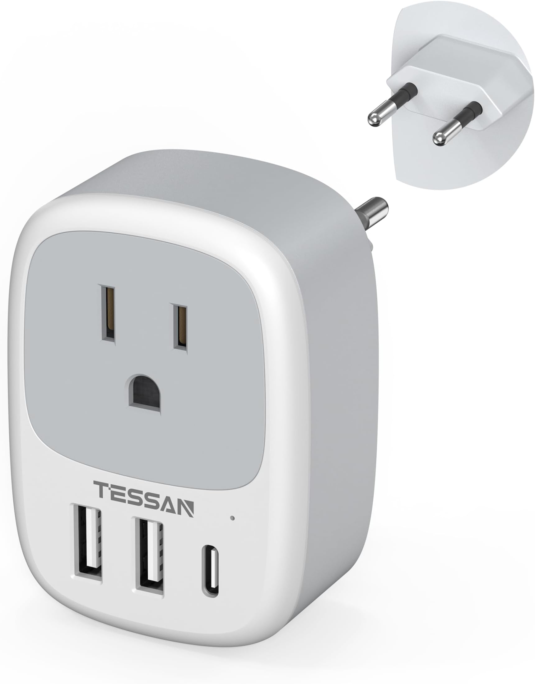 TESSAN European Travel Plug Adapter, Type C Plug