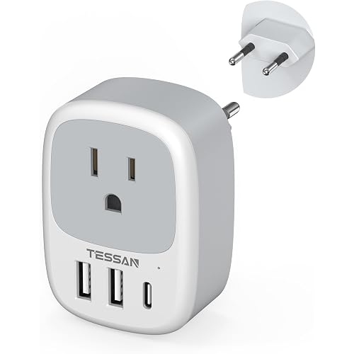 TESSAN European Travel Plug Adapter, Type C Plug