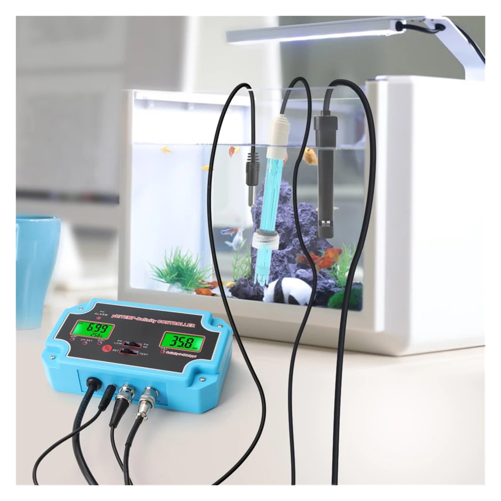3In1 PH Salzgehalt TEMP Wasser Qualität Tester Monitor Digitale PH-Controller Meter For Pools, Trinkwasser, Aquarien