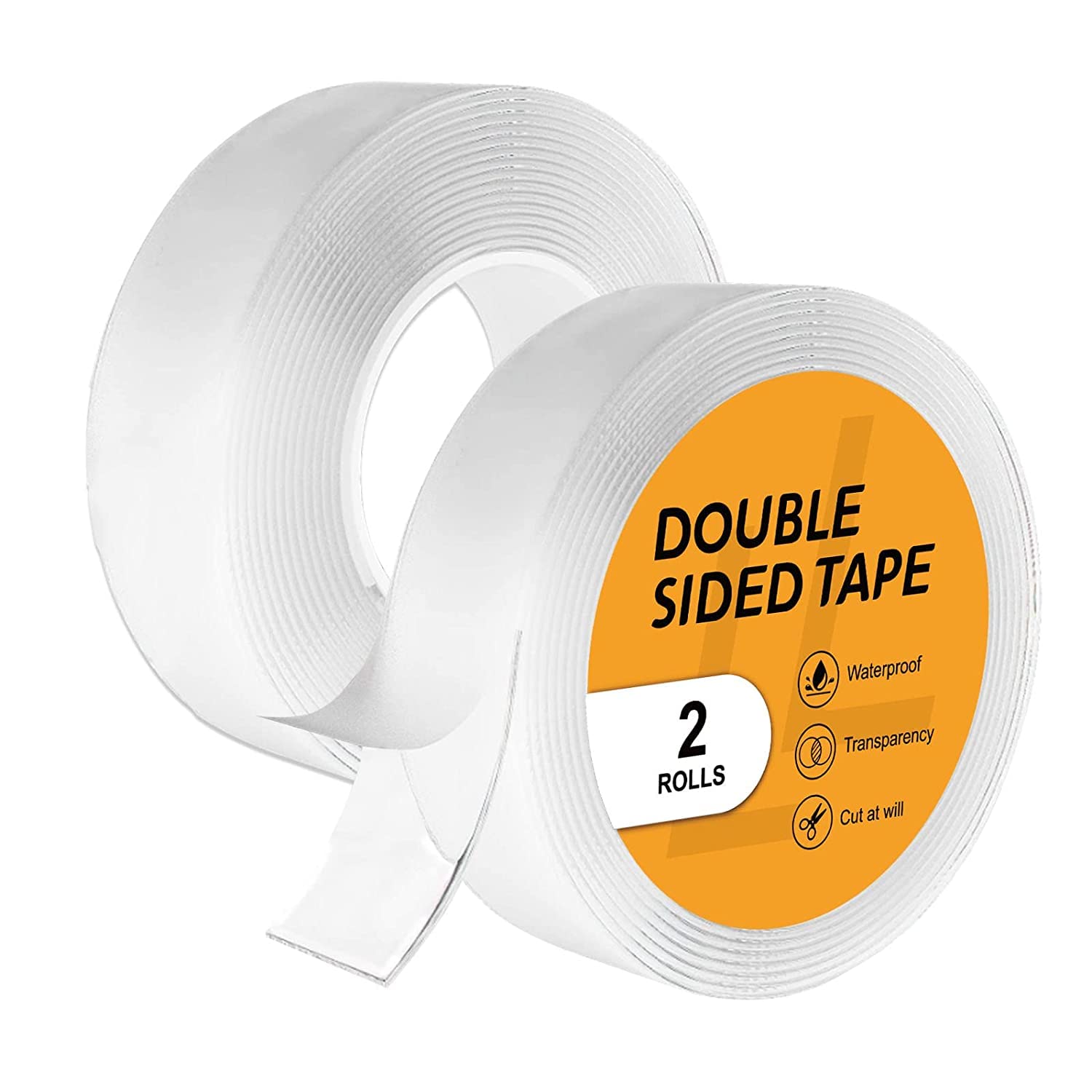 Arawaza【2 PACK double sided tape, Adhesive Silicone Tape, Heavy Duty, Heat Resistant, Multi-Functional, Removable, Washable, Reusable Anti-Slip Tape (2 mm, 3 Meter)