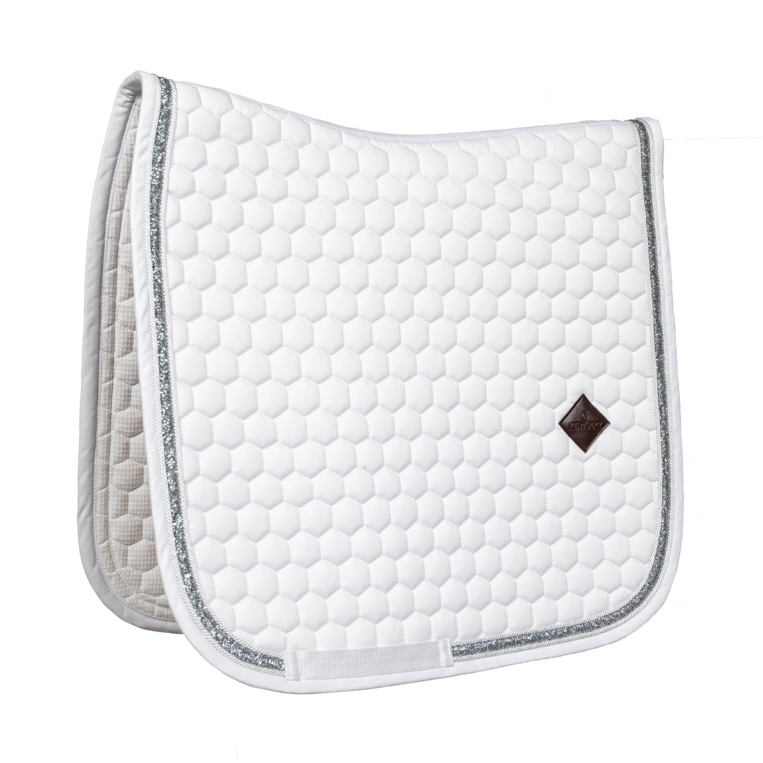 Kentucky Horsewear Tapis de Selle Full Blanc Argent Dressage