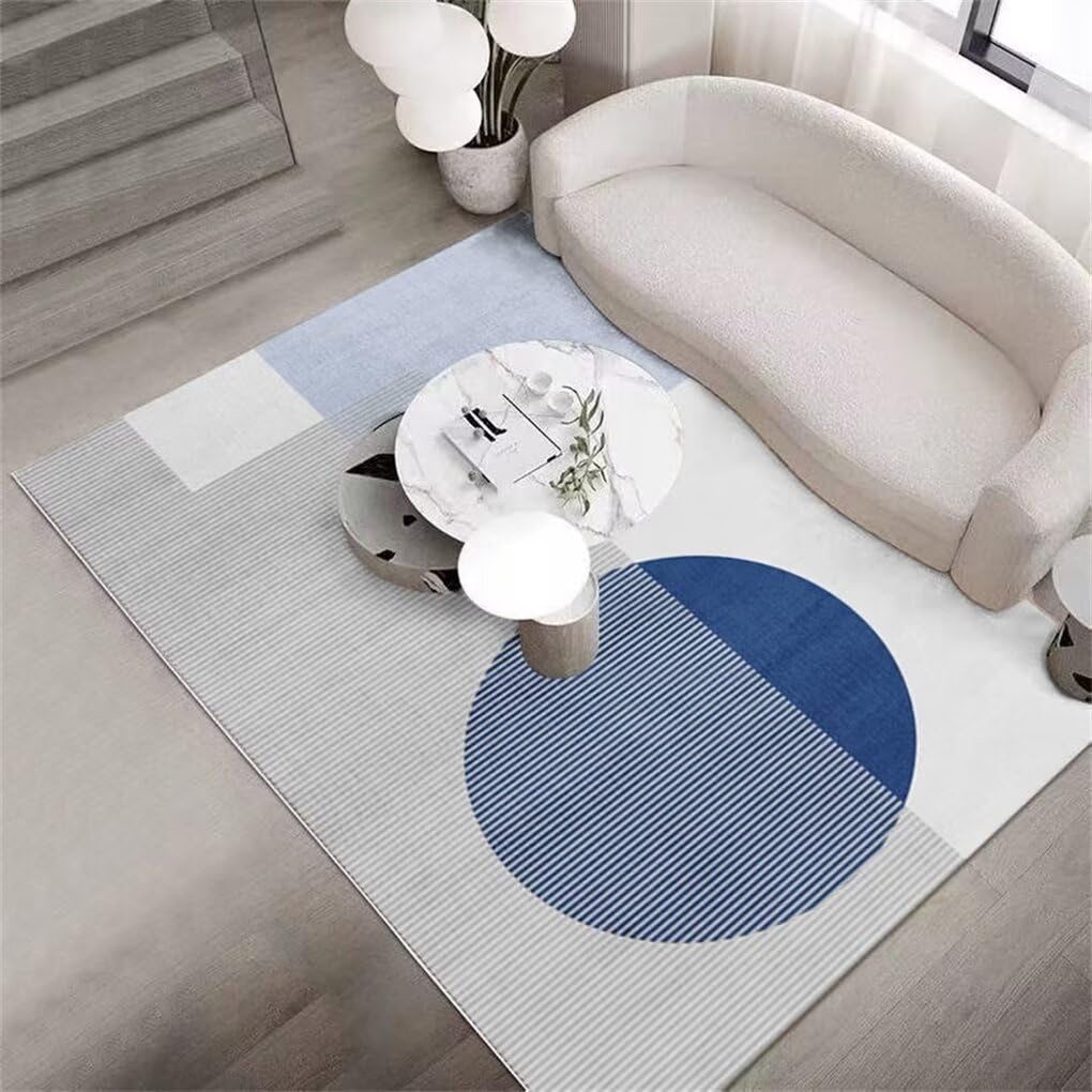 Tapis salle à manger lavable bleu idéal pour enfants