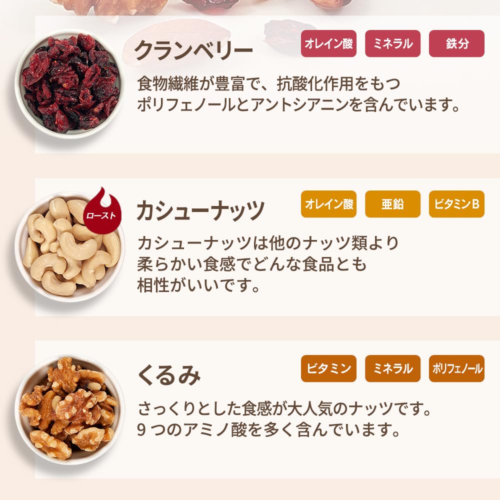 Amazon.co.jp: 小分け デイリーナッツ&クランベリー 1.007kg (26.5g×38