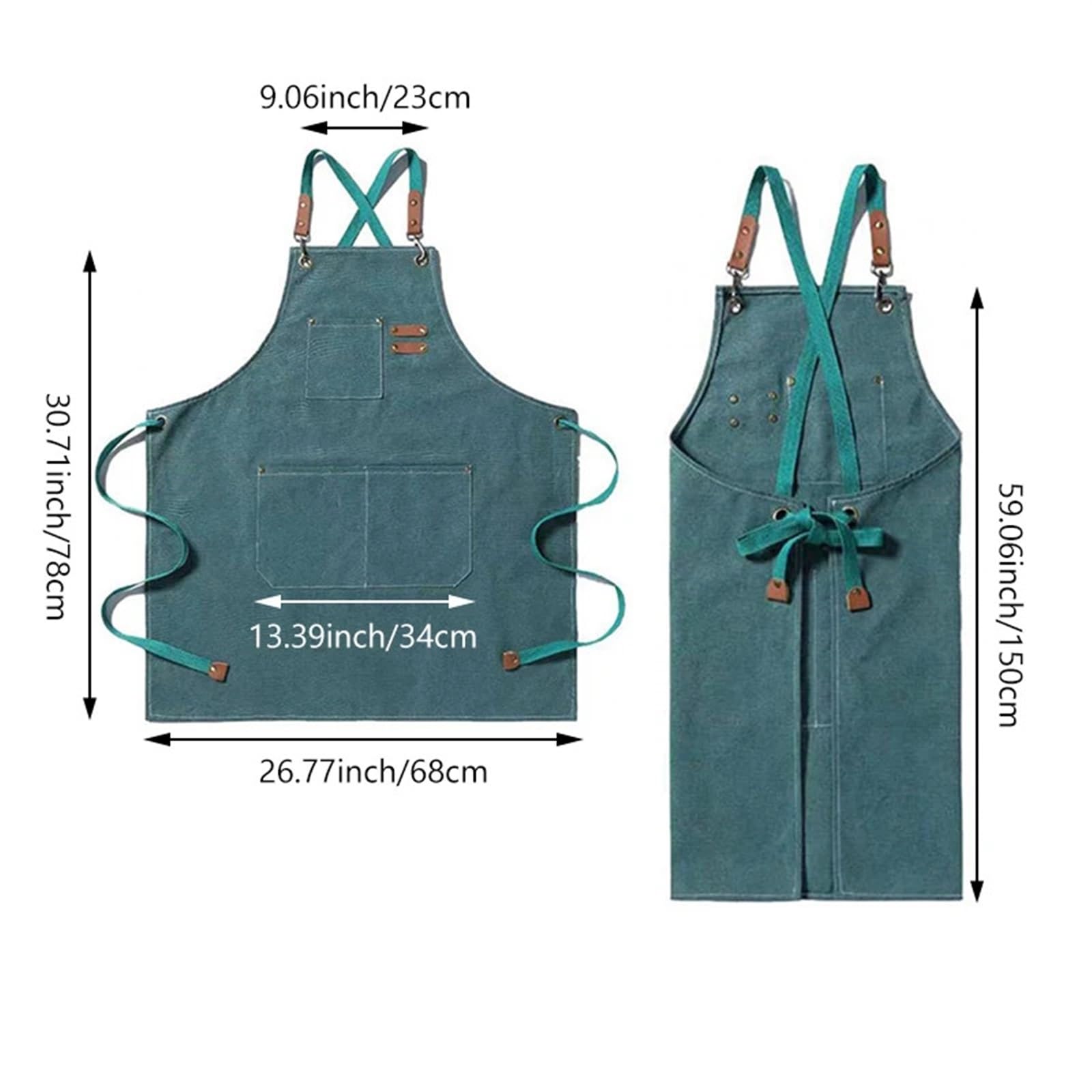 Delantal de herramientas lona | Babero Ajustable de Lona Multicolor for Camarero y Taller