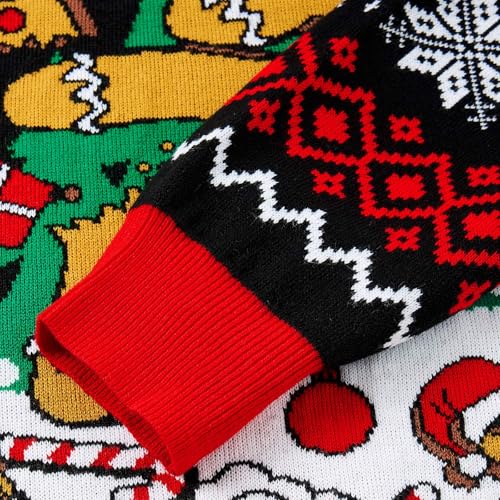 RAISEVERN Ugly Christmas Sweater for Men Women Knitted Pullover Tops3