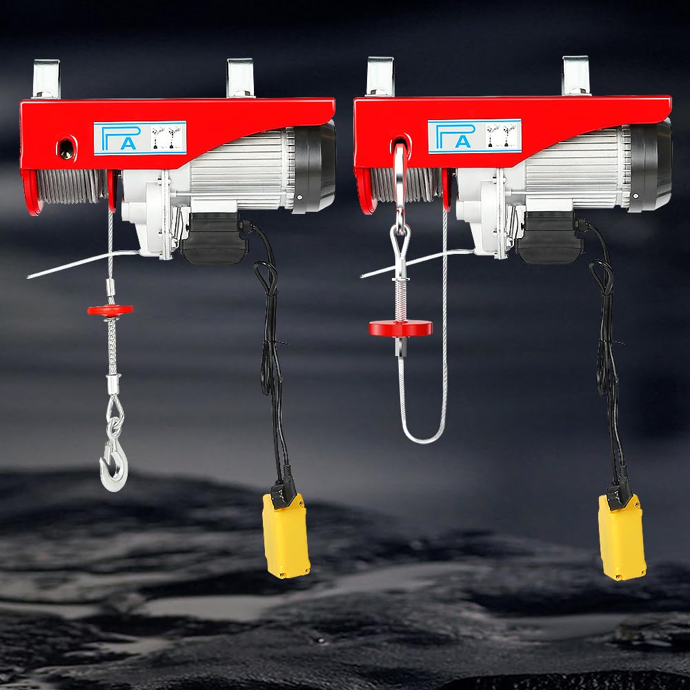 Elektrische Seilwinde 1000kg – 18m Stahlseil, 1800W, Doppelseilzug Für Werkstatt & Baustelle (230V)