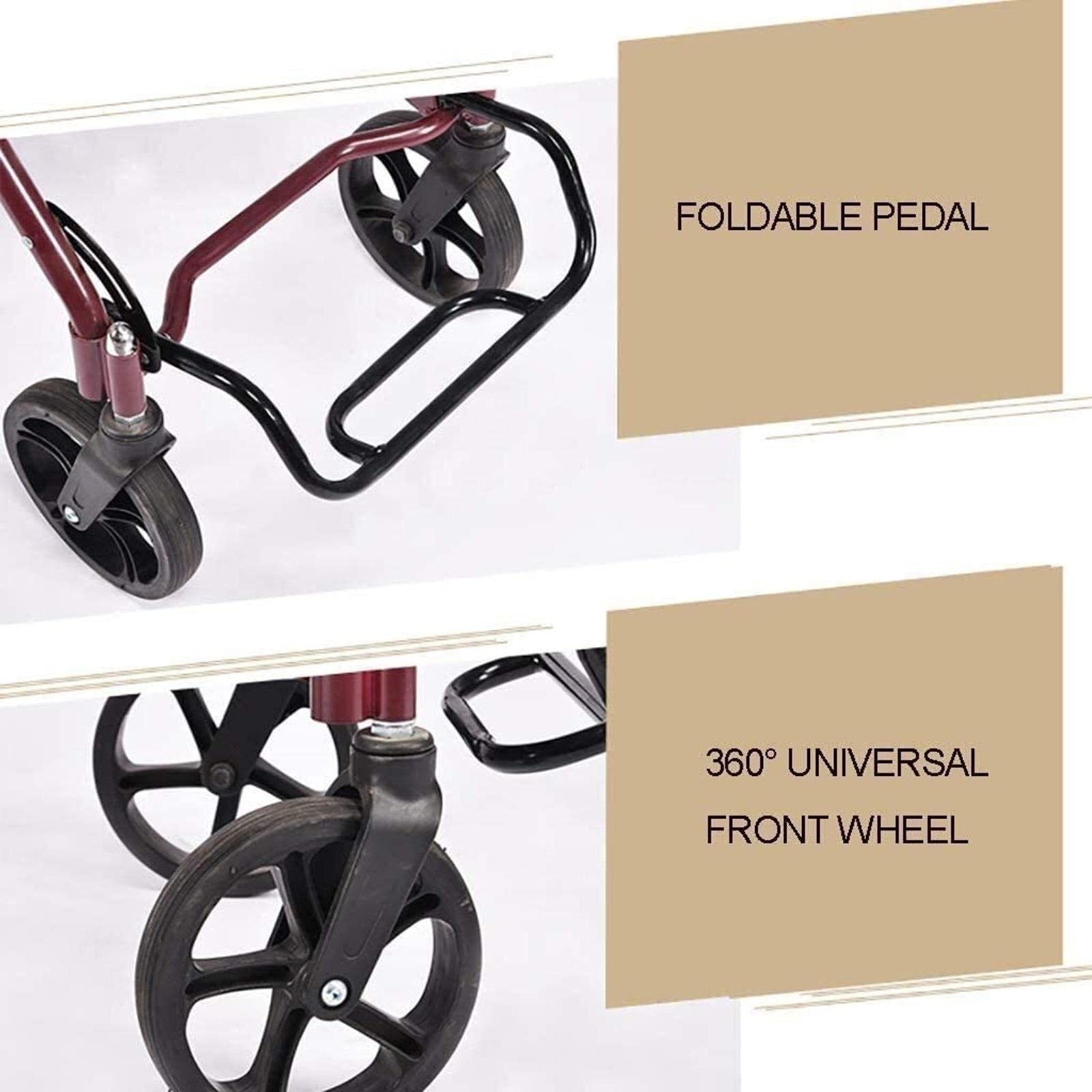 Rollator Walker Rama spacerowa Standardowy chodzik Rollator Regulowany chodzik z siedziskiem Dla osób starszych, niepełnosprawnych i pacjentów o ograniczonej sprawności ruchowej Comfortable