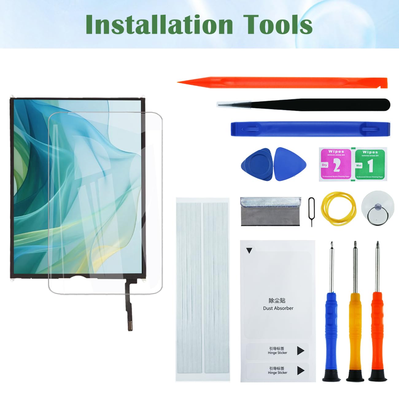 H&LYCYJ Display Bildschirm für iPad 9th 10.2 Zoll (2021) A2603 A2604 LCD Bildschirm Ersatz Assembly with kit (Keine Berührung)