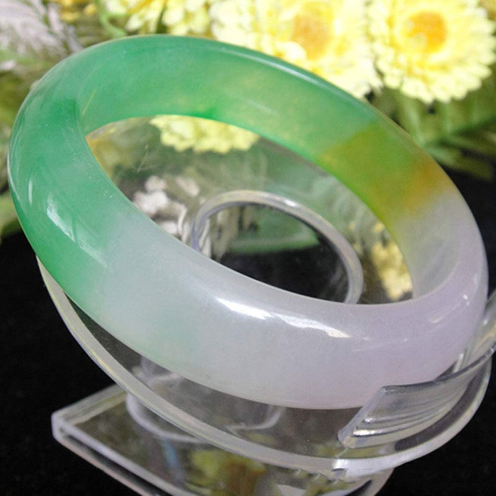Bracciale Cinese, Braccialetto di Giada Verde, Braccialetto di Giada birmana Naturale Bracciale di Giada Verde Bracciale di Giada quarzite Tricolore con Scatola(57mm