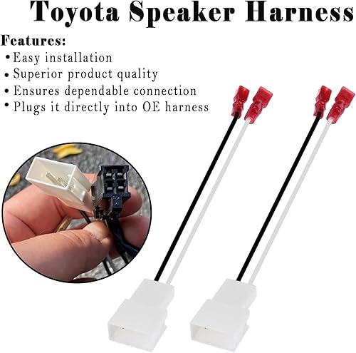 Miniatura 2 de Paquete de 2 adaptadores de arnés de altavoz 72-8104 compatibles con adaptador de arnés de cable de altavoz Toyota compatible con Toyota Tacoma