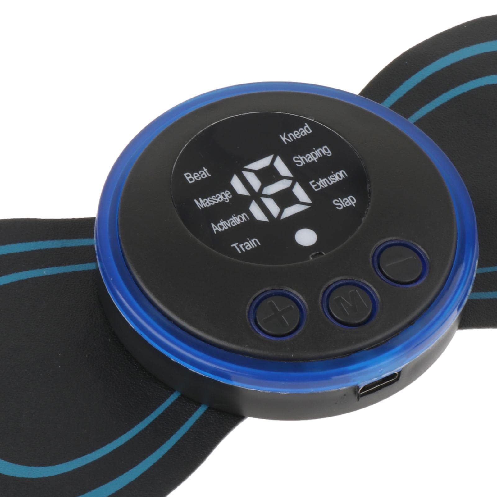 Milageto Elektrischer Massage-Patch 8 Modi 19 Stufen Ganzkörper-Entspannungsmaschine Zervikale Massage Ganzkörper-Massagegerät-Patch für, Fernbedienung