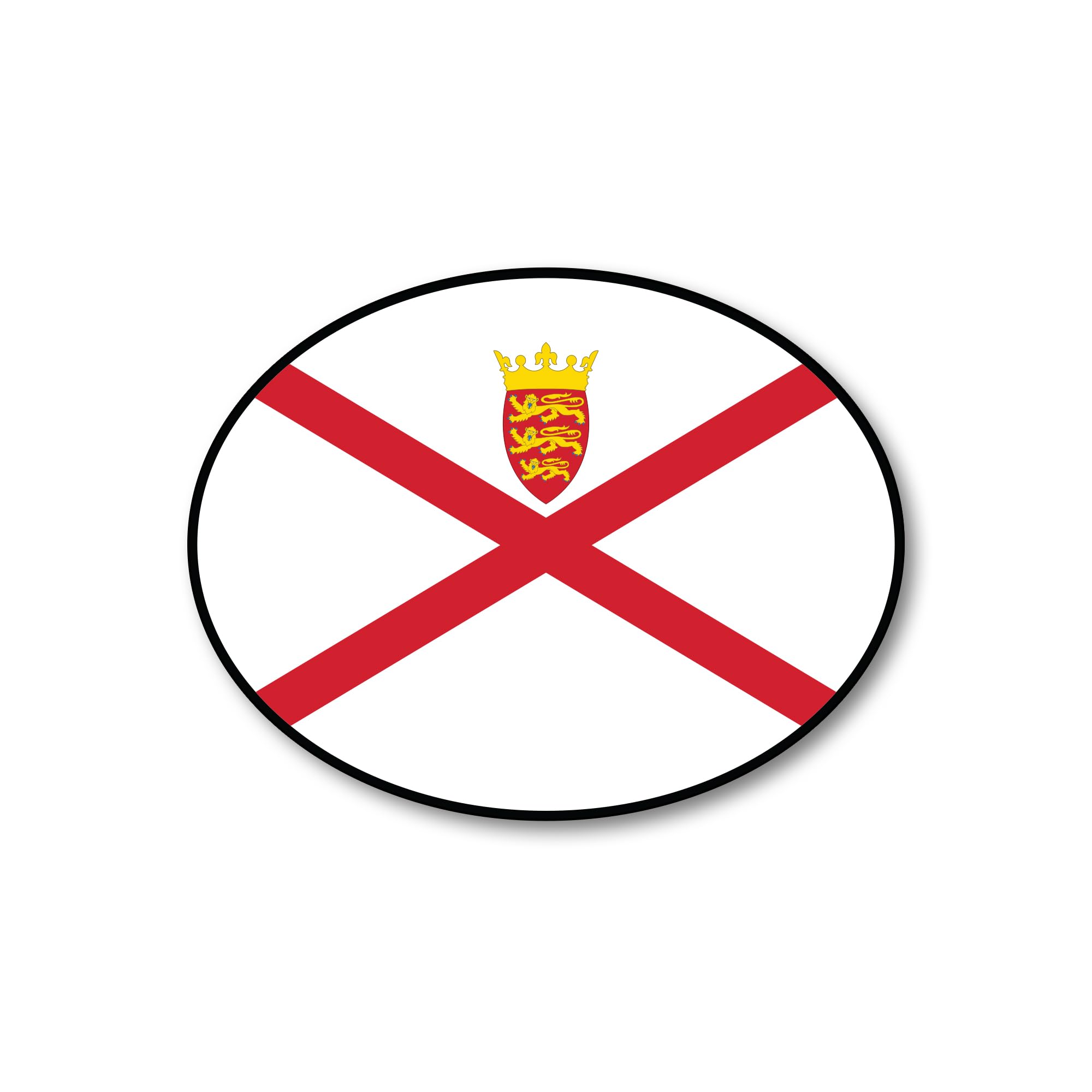 Jersey Bailiwick Flag Decal – Premium National Flag Car Sticker – Waterproof Vinyl, Fade-Resistant, Bubble-Free Application – Vehicle, Laptop & Travel Use – Made in UK (GBJ)