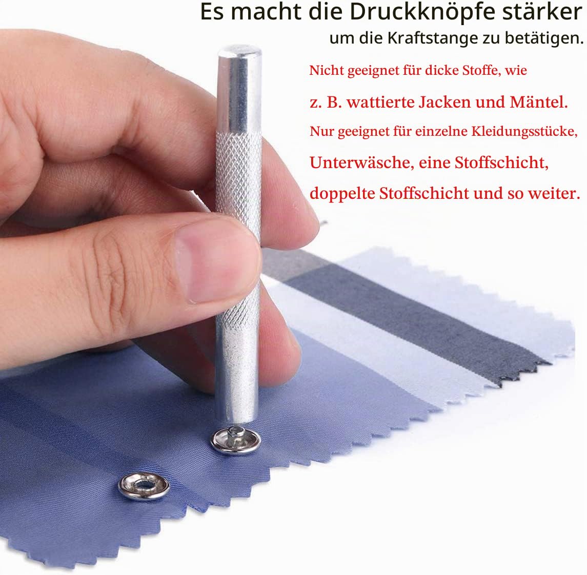 Druckknöpfe mit Zange, Metall Druckknopf Set mit Feste Knöpfe Werkzeug, Druckknöpfe Ohne Nähen 200sets für DIY Basteln Kinderbekleidung,Kleidung Taschen, Handgemaakt, 9.5 mm, 10 Farben