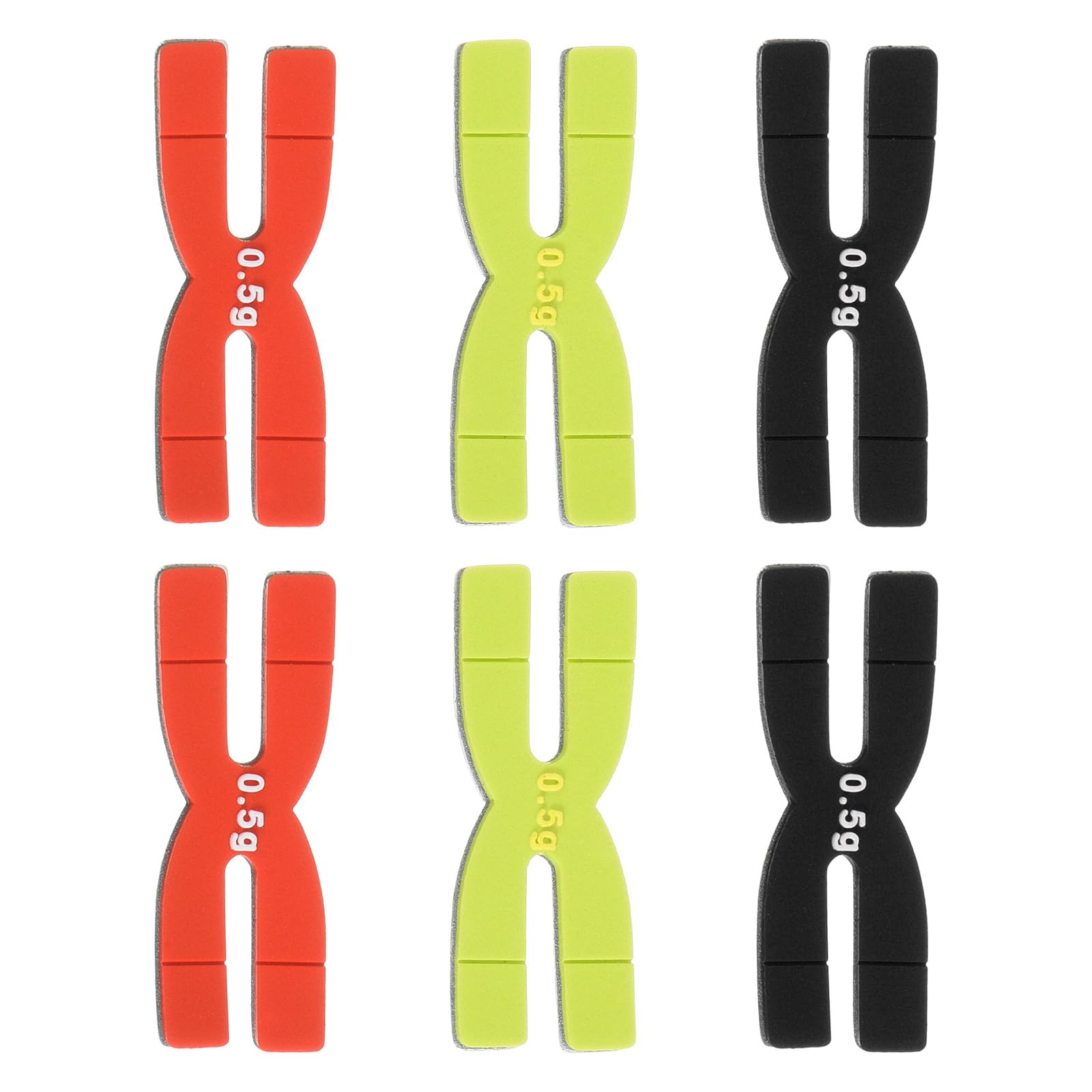 M METERXITY 6 Pack Racket Weight Balance Strips - Tennis Badminton Racquet Balance Strips Tape Bar Weighted Tapes, Apply to Racquet/Sports (0.5g, 3 Colors)