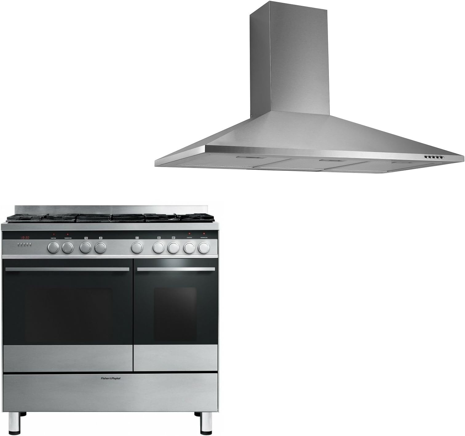 Fisher & Paykel OR90LDBGFX3 90cm Dual Fuel Range Cooker & Cookology Hood Pack