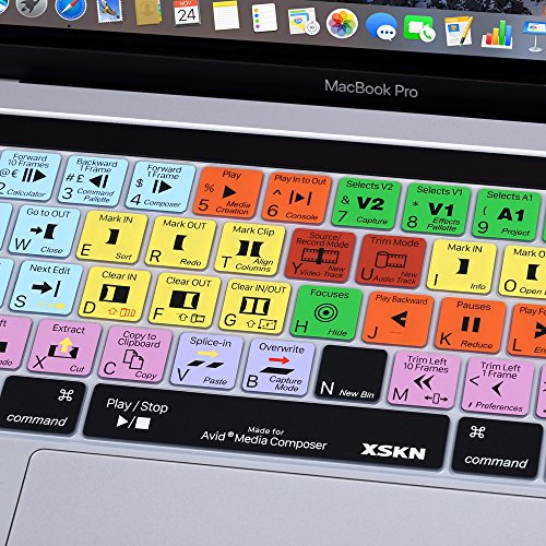 Xskn Avid Media Composer Silicone Shortcuts Keyboard Skins Cover Are Compatible With Touch Bar Macbook Pro 13.3 Inch ( A2159 A1706 A1989 ) Macbook Pro 15.6 Inch ( A1707 A1990 ) Us & Eu Versions #TOP5