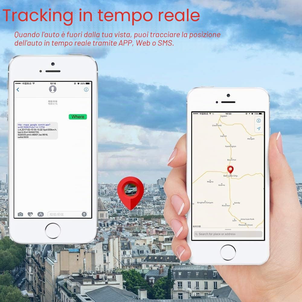 Zeerkeer GPS Tracker per Auto,Localizzatore GPS per Auto Anti-perso,Tracciatore di Posizione in Tempo Reale GPS Tracker con IP67 Impermeabile Geo-fence Alarm App Gratuita 250 Giorni Standby(20000mAh）