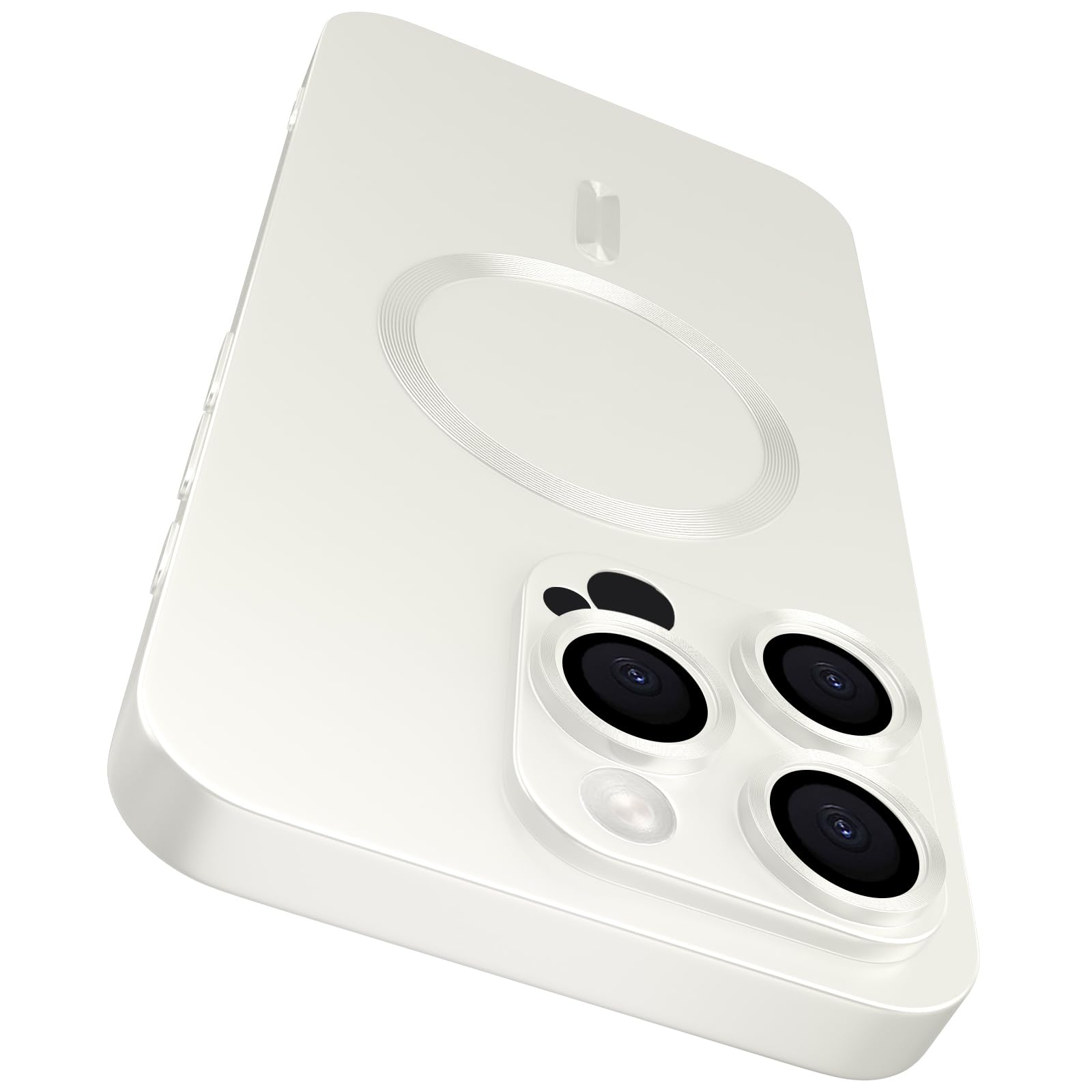 Magnetic Case for iPhone 16 Pro Max, Luxury Ultra Soft Matte Metallic Lustre, Light Slim and Shockproof, with Lens Edge Raised Protection Design for iPhone 16 Pro Max 6.9 inch, White