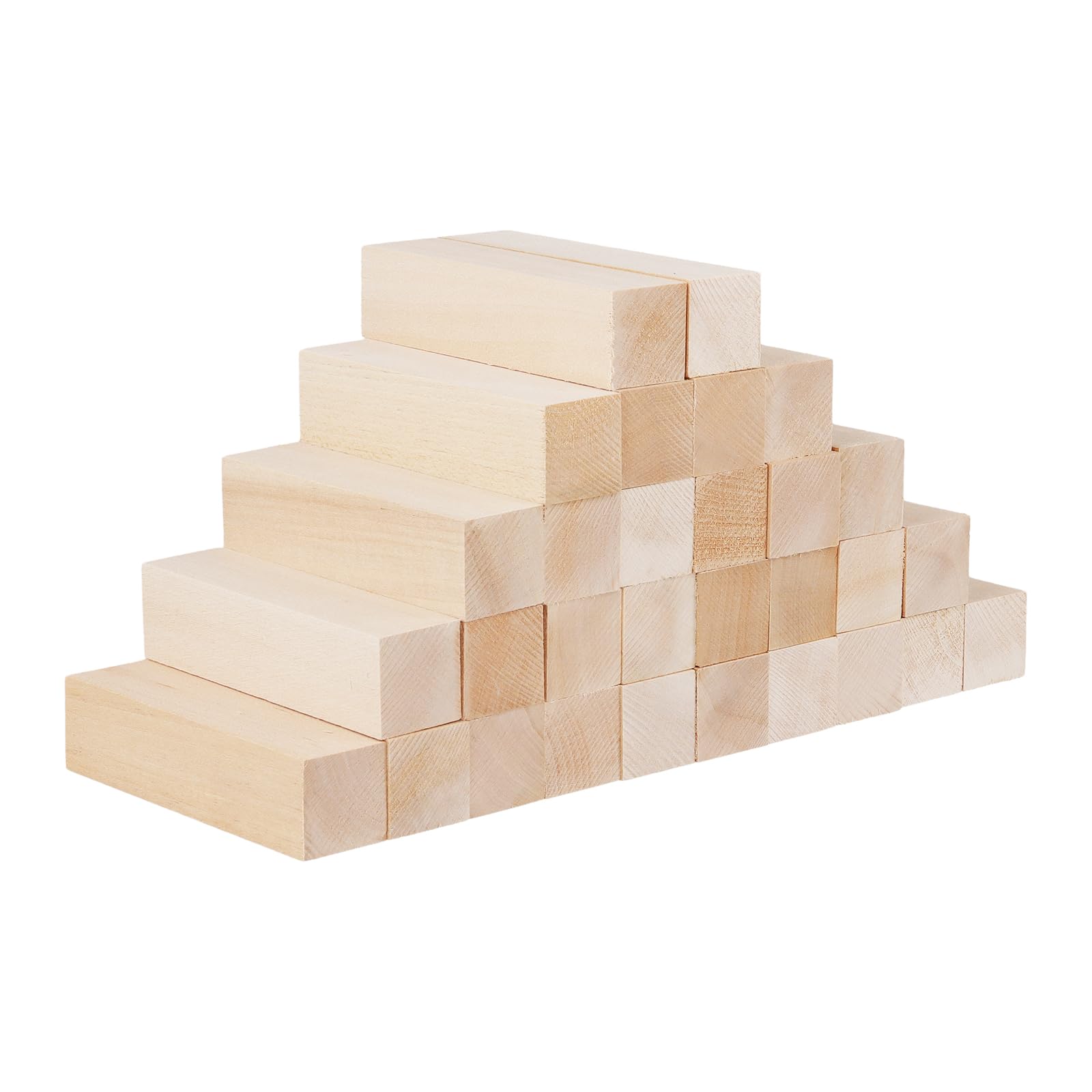 HONYUET 30 Pcs 10 x 2.5 x 2.5 cm Basswood Carving Blocks, 4 x 1 x 1 Inch Wood Whittling Blocks for DIY Crafts