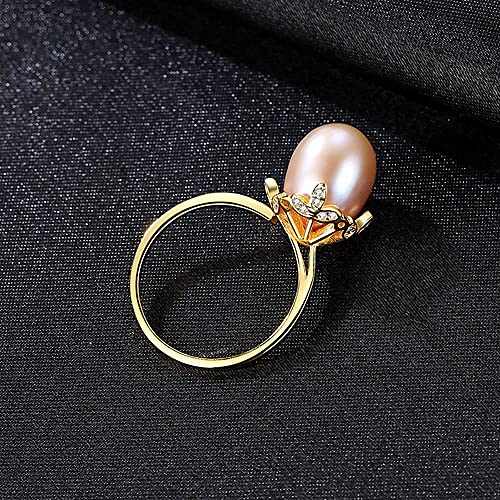 Bague anneau joint perles d'eau douce violette S925 cadeau idéal dames - 5