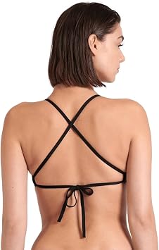 ARENA Womens Team Solid Swim Top Tie Back Athletic Bikini Top Only Competitive Swimming Training Ladies Bathing Suit