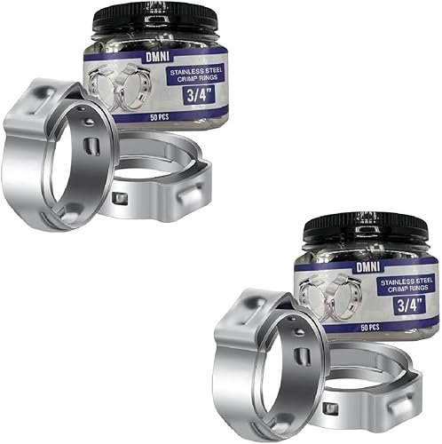 Miniatura 7 de Anillos de crimpado de acero inoxidable DMNI Abrazadera de cincha de 34 pulgadas para tubería PEX - 50 PCS (1)