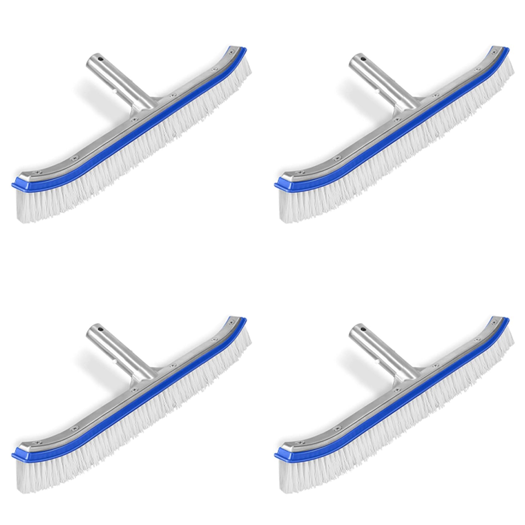 Hndhbfgrt 4X Pool Brush, Swimming Pool Wall & Tile Brush 18 Inch Swimming Pool Cleaning Pole Brush Head Replacement Brush,Blue
