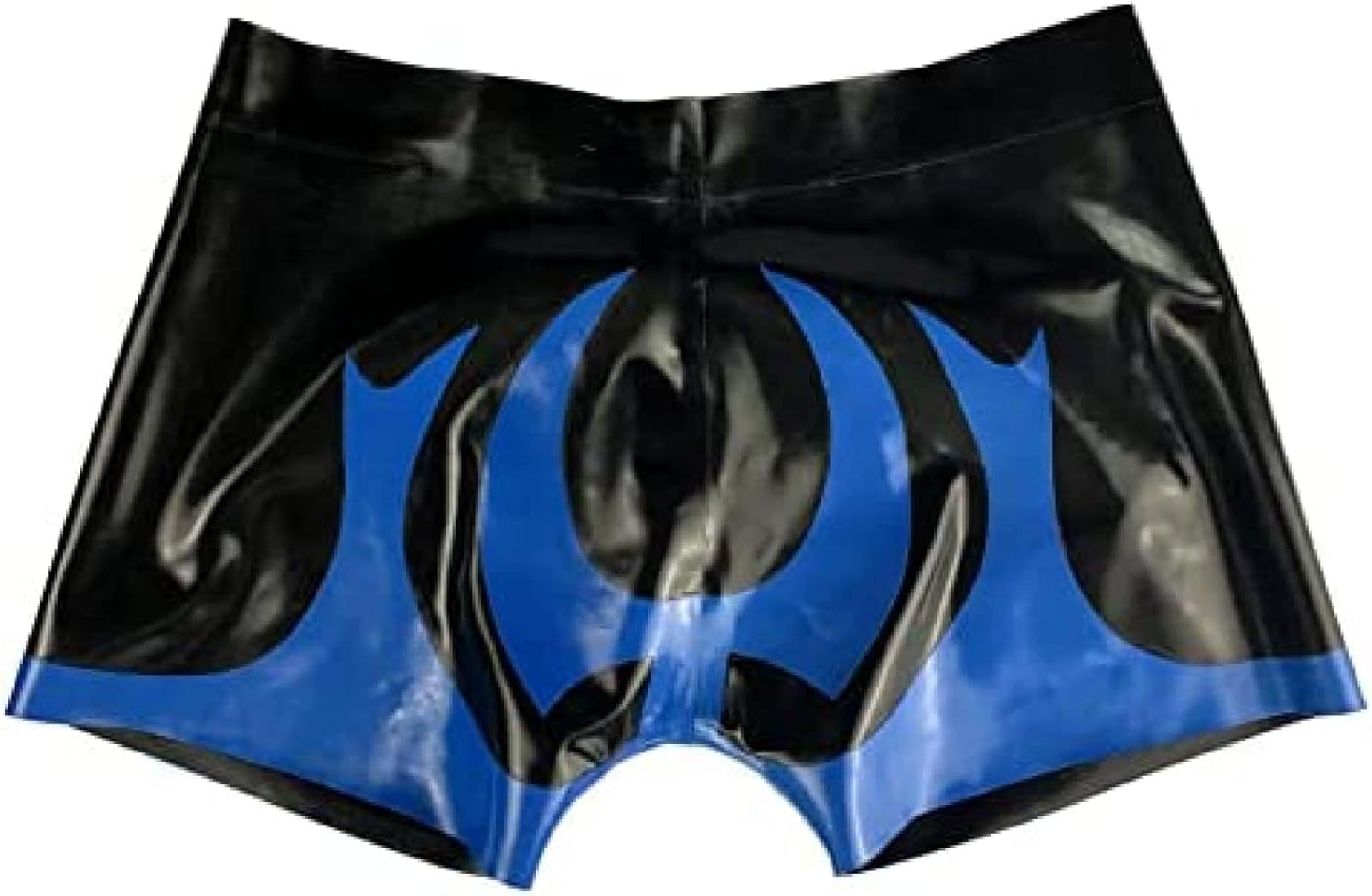 Latex Briefs Shorts Black and Blaze Blue Rubber Underwear Panties Handmade Boxer Shorts,Customize
