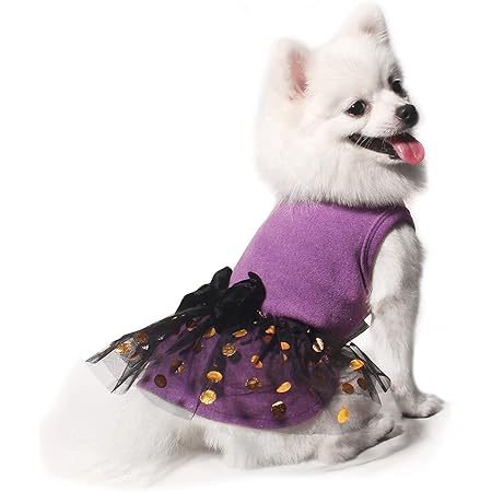 Amazon Tony Hoby ハロウィン服 犬のワンピース 可愛い 小型犬用ドレス 秋冬保温用 ペティスカート 蝶结び お姫様 記念撮影 Tony Hoby ドレス ワンピース 通販