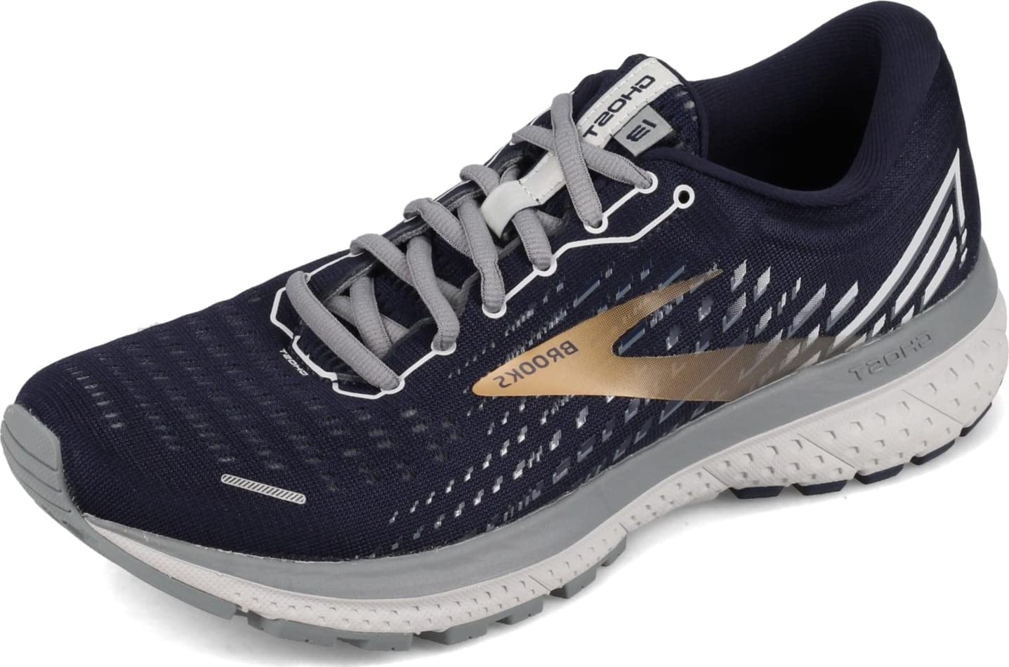 Men's Ghost 13 Running Shoe, Black Grey Stormy