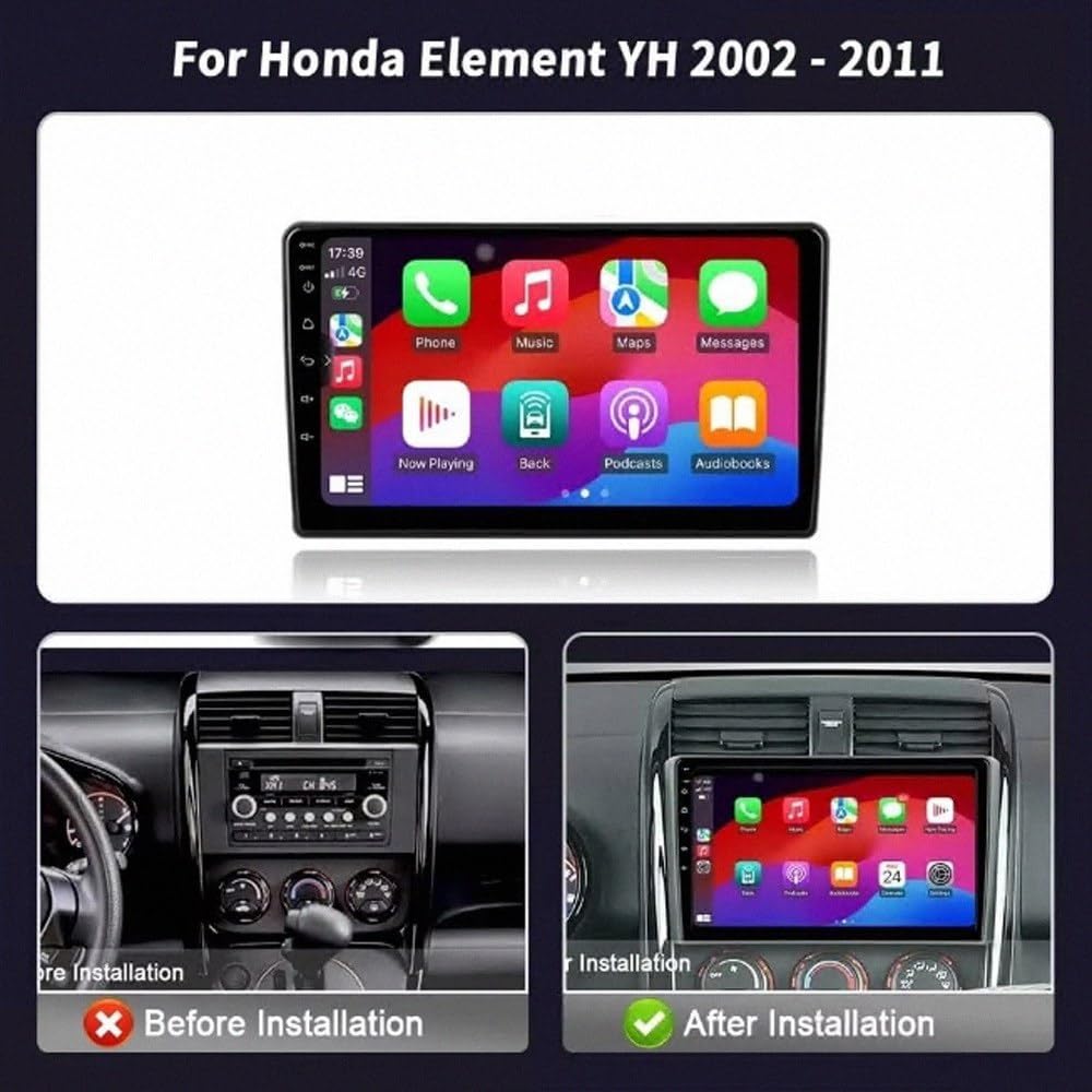 Radio Samochodowe Z Ekranem Dotykowym dla Honda Element YH 2002-2011 Android 15 9 Inches Wyświetlacz Samochodowy Fm Am Bluetooth Usb Android Auto Do, 8 Core 6G+128G