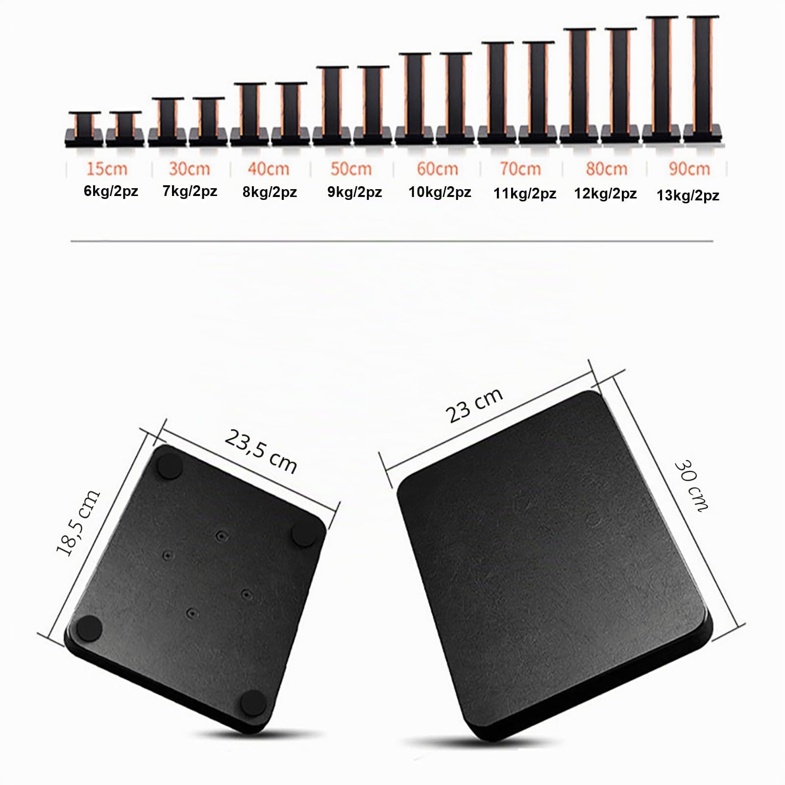 Supporti da terra per casse acustiche(60cm) per Diffusori per Diffusori Pesanti Diffusori Satellitari E Diffusori da Scaffale per Sistemi Audio Surround, Home Cinema