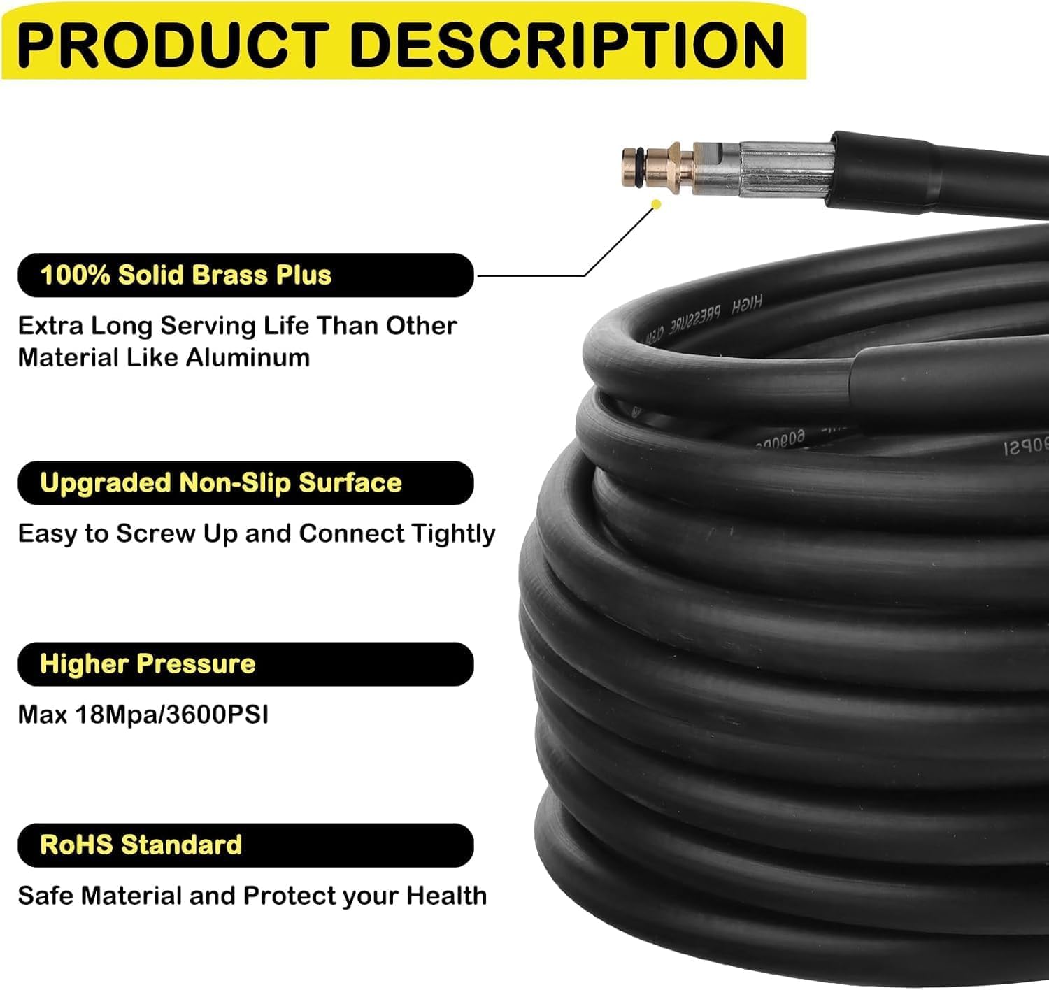15M Replacement Pressure Washer Hose Compatible with Kärcher K Series Pressure Washers K2 K3 K4 K5 K6 K7 - Image 2