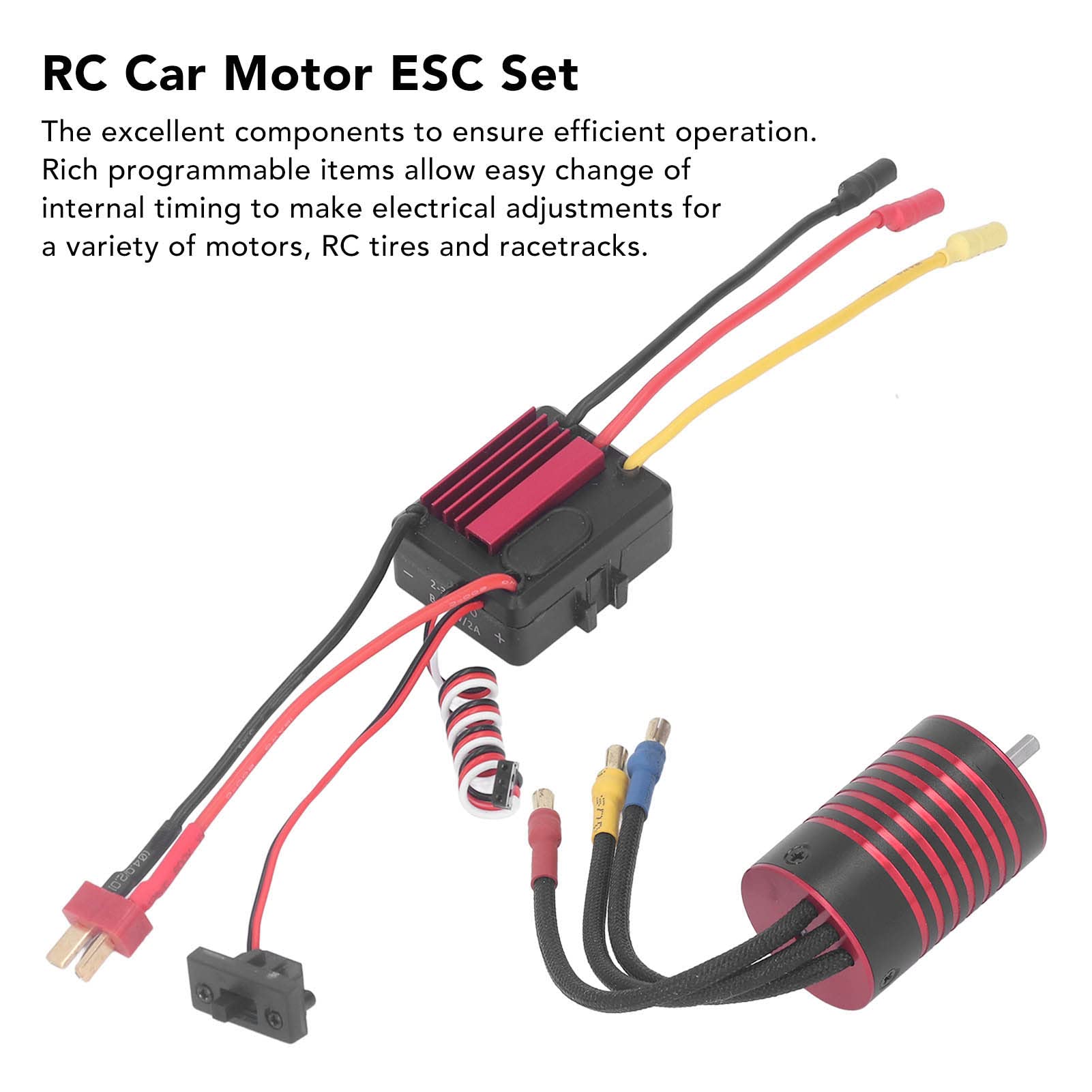 Alomejor Regulator bezszczotkowy RC-Car, silnik bezszczotkowy 2838 i zestaw regulatora bezszczotkowego 35 A do 1/14 1/16 RC Car (5800 kV)