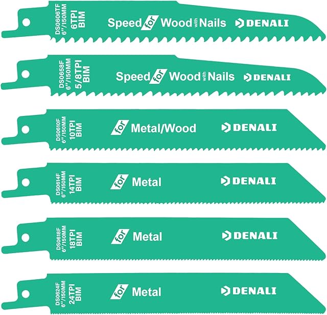 Denali Bi-Metal Reciprocating Saw Blade Set, 15-Piece