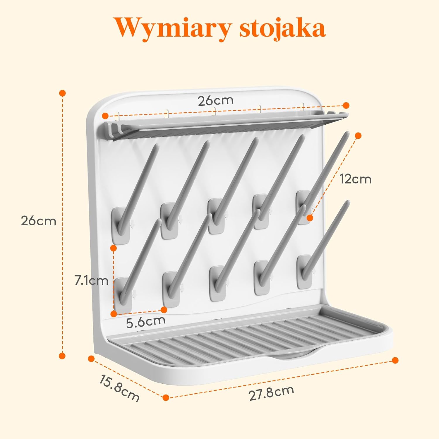 Lifewit вертикальная подставка для сушки бутылочек с 10 крючками и поддоном для сбора капель компактная подставка для сушки чашек деталей помпы и детских аксессуаров