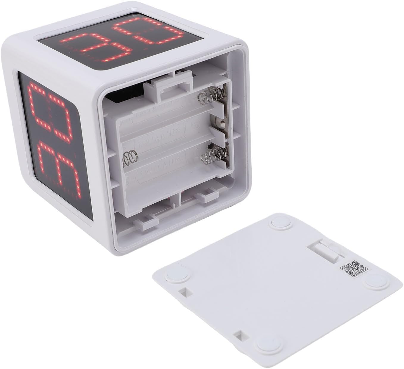 4 Sides Cube Timer, Accurate Seconds Countdown Timer, Gravity Sensor for Poker, Chess, Race, Casinos & School Tournaments, Portable Battery Powered Digital (White)