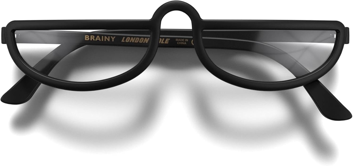 LONDON MOLE® Brainy reading glasses | Cool half moon shaped readers | Unisex | Spring hinges