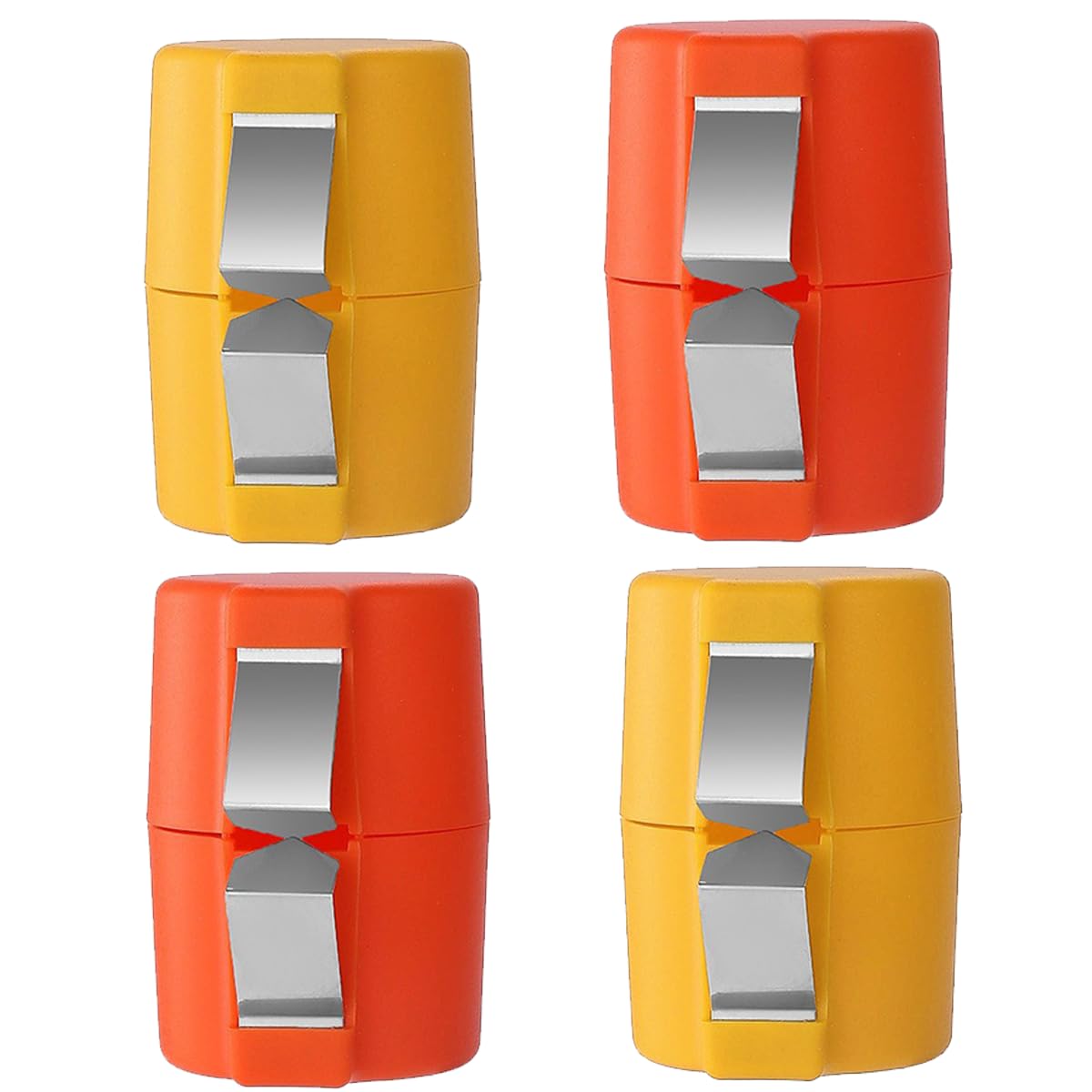 4Pcs Egg Shell Opener and Breaker - Multifunctional Cracker, Separator, Peeler, and Cutter Tool for Kitchen (Orange & Yellow)