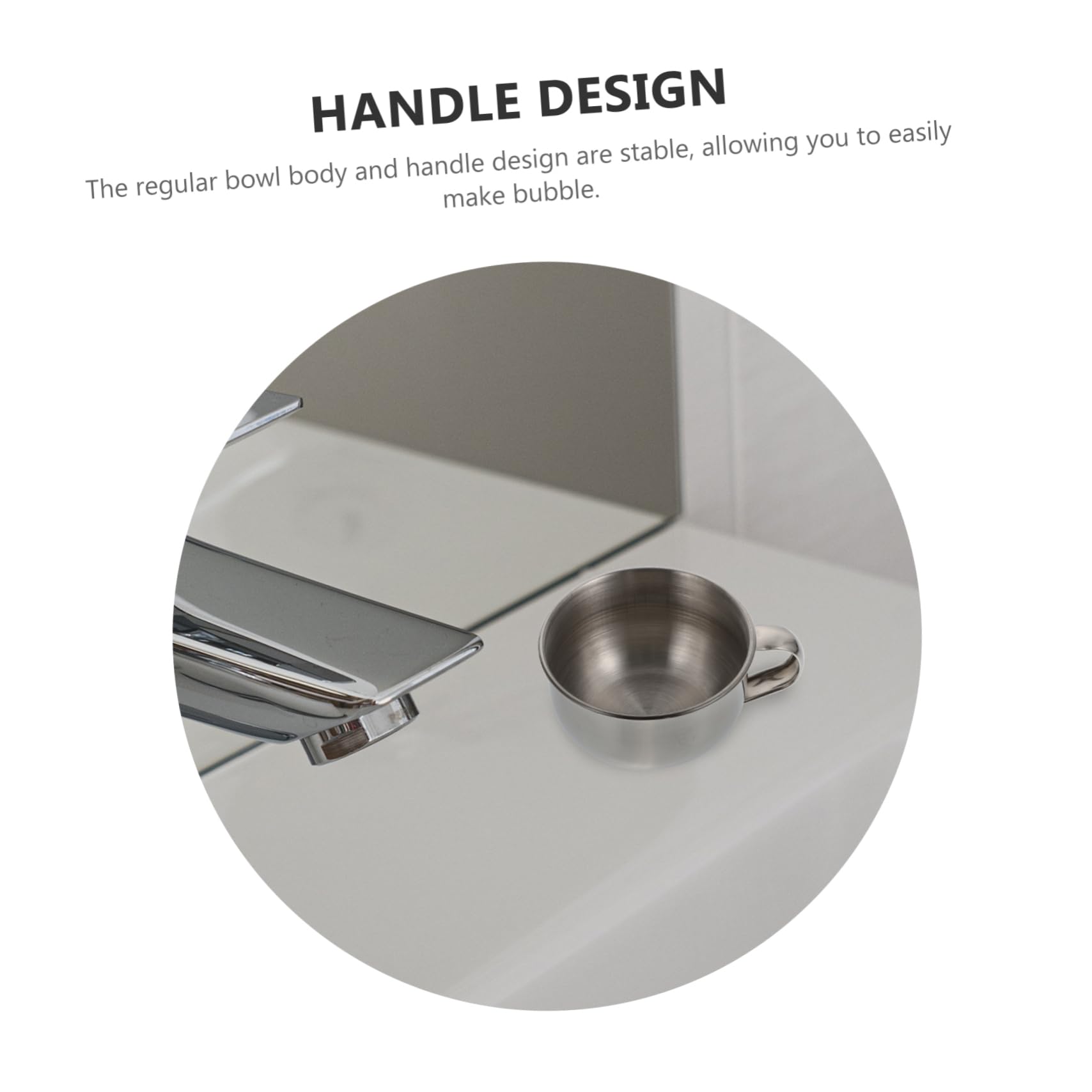 Ipetboom Shaving Soap Cream Bowl Men's Stainless Steel Shaving Bowl Wide Application