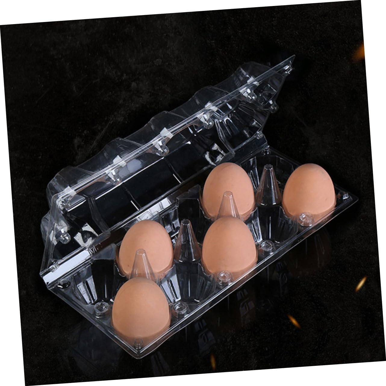 60 Pcs 10 Egg Holder Egg Fridge Storage Organizer Portable Egg Carriage Cupcake Containers Egg Poly Chicken Trays Clear Portable Egg Tray Muffin Holde Packing Box Thickenì