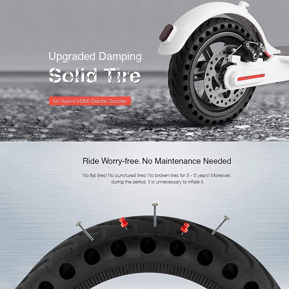 Pneu Solide, Roue de Rechange pour pneus de Scooter électrique Anti-crevaison 8,5 Pouces en nid d'abeille en Caoutchouc Anti-déflagrant Avant/arrière, pour pneus de Scooter électrique