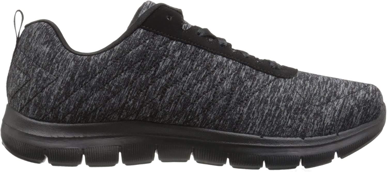 Skechers Women's Flex Appeal 2.0 Sneaker 6 Wide Black/Charcoal