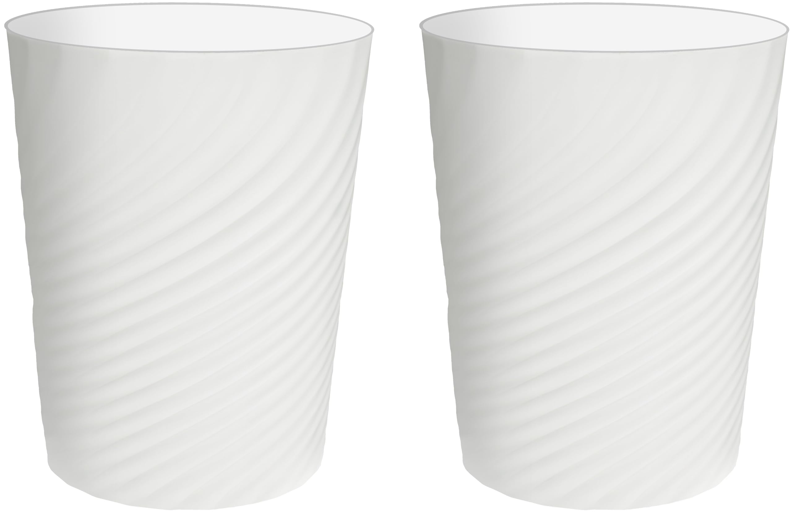 DAJITRE 1.8 Gallon Small Trash Can Wastebasket Recycling Bin Slim Profile for Compact Spaces Bathroom, Office, Bedroom, Kitchen (1.8 Gallon-2pack, White)