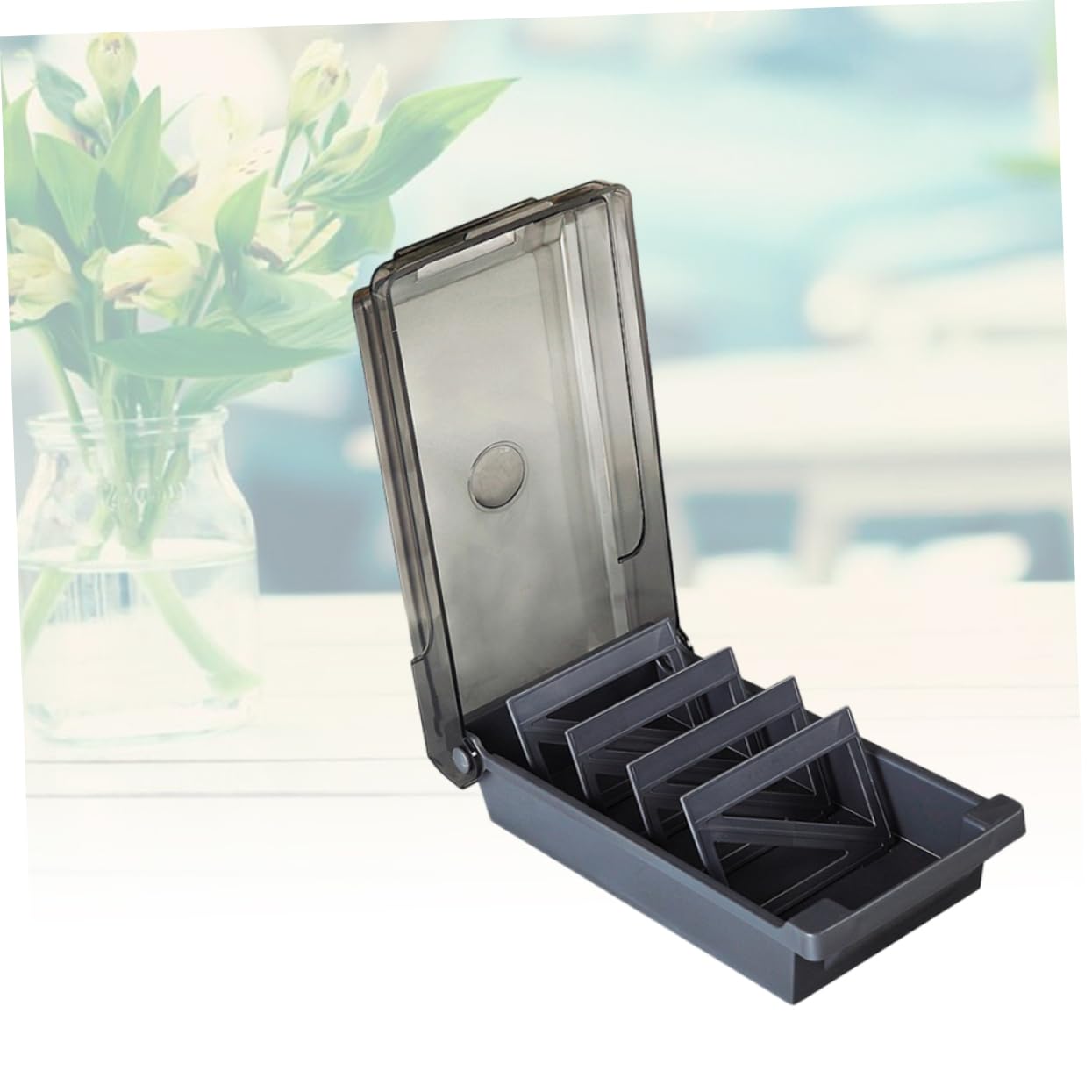 MAGICLULU Porta Biglietti da Visita Grande Capacità Nero in Plastica
