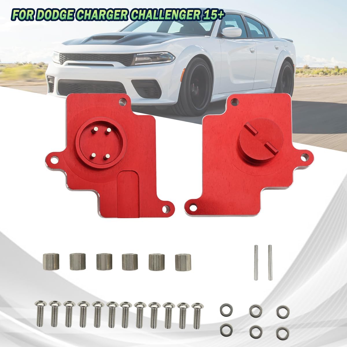 Canitu Aluminum Active Exhaust Replacement/Simulator Replacement for Dodge Charger and Challenger 2015-2023 5.7L 6.2L (RED)