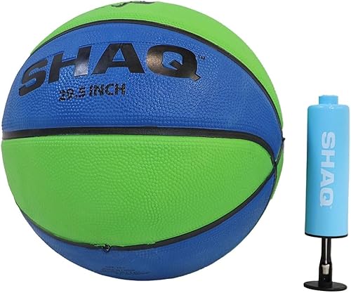 Miniatura 12 de Shaq Baloncesto compuesto oficial tamaño 7 con mini bomba de 29.5 pulgadas para interiores y exteriores, agarre duradero