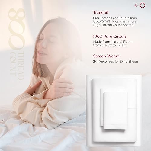 Miniatura 5 de Mayfair Linen - Juego de sábanas de 100 algodón de fibra larga tejido de satén que proporciona una sensación suave y sedosa se adapta a colchones de